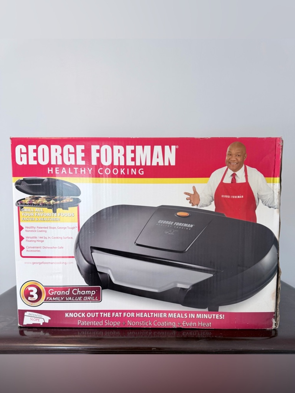 George Foreman Indoor Grill - White/Red Branding